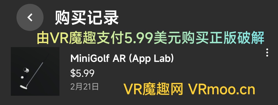 Meta Quest 游戏《迷你高尔夫AR》MiniGolf AR